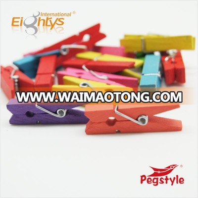 Colored high quality Spring Wooden peg&Wooden clip for European markets