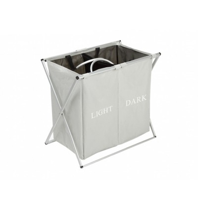 Amazon Hot Sale 2 Sections Dark  Light Hampers with Aluminum Frame Laundry Basket Clothes Hamper Organizer Sorter Storage