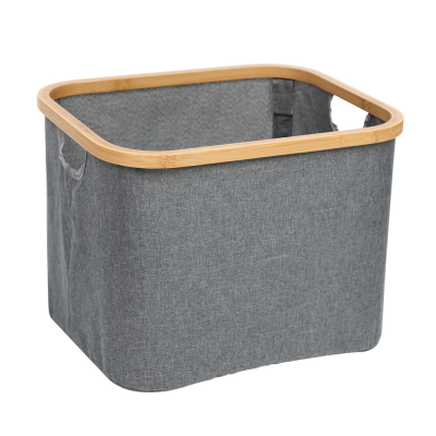 Bamboo Rim Basket Storage Fordable For Cloth Laundry Collection