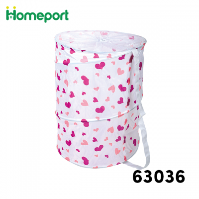 2018 wholesale Collapsible fold up laundry basket Pink heart Dirty Clothes Laundry bag 63036